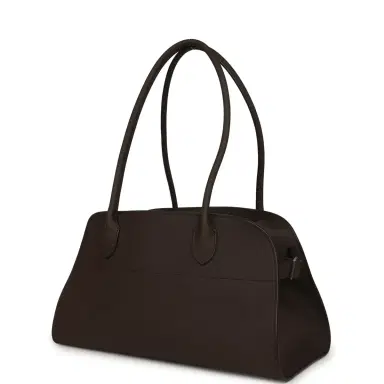 The Row The Row Margaux Shoulder 12 Deep Brown Calfskin Silver Hardware | Thumbnail 5 The Row The Row Margaux Shoulder 12 Deep Brown Calfskin Silver Hardware | Thumbnail 5