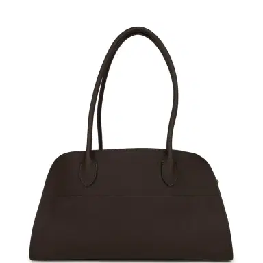 The Row The Row Margaux Shoulder 12 Deep Brown Calfskin Silver Hardware | Thumbnail 1 The Row The Row Margaux Shoulder 12 Deep Brown Calfskin Silver Hardware | Thumbnail 1