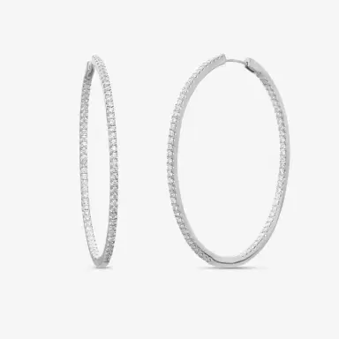 Mémoire Mémoire 18K White Gold Diamond Oval Hoop Earrings by The Solist | Thumbnail 2 Mémoire Mémoire 18K White Gold Diamond Oval Hoop Earrings by The Solist | Thumbnail 2
