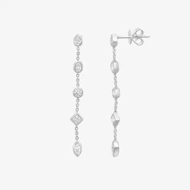 Mémoire Mémoire Cascade 18K White Gold Mixed Fancy Shape Diamond Drop Earrings by The Solist | Thumbnail 3 Mémoire Mémoire Cascade 18K White Gold Mixed Fancy Shape Diamond Drop Earrings by The Solist | Thumbnail 3