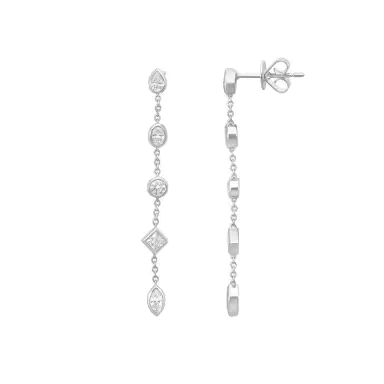 Mémoire Mémoire Cascade 18K White Gold Mixed Fancy Shape Diamond Drop Earrings by The Solist | Thumbnail 1 Mémoire Mémoire Cascade 18K White Gold Mixed Fancy Shape Diamond Drop Earrings by The Solist | Thumbnail 1