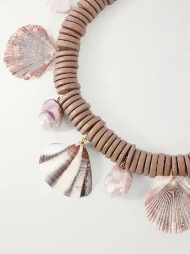 Jennifer Behr Madeira Gold-tone Bead-embellished Wood, Shell And Pearl Necklace | Thumbnail 4 Jennifer Behr Madeira Gold-tone Bead-embellished Wood, Shell And Pearl Necklace | Thumbnail 4