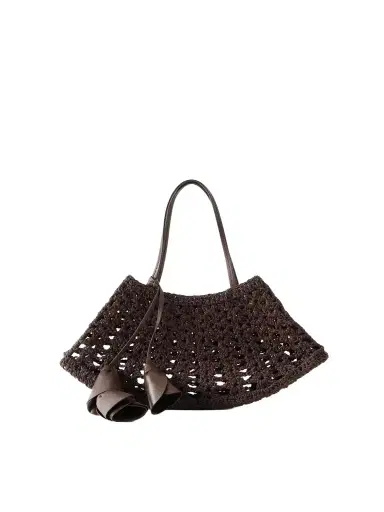 Magda Butrym Maya Mini Leather-trimmed Crocheted Shoulder Bag | Thumbnail 1 Magda Butrym Maya Mini Leather-trimmed Crocheted Shoulder Bag | Thumbnail 1