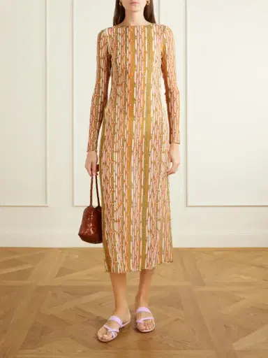 La DoubleJ Slinky Swing Printed Chiffon Midi Dress | Thumbnail 2 La DoubleJ Slinky Swing Printed Chiffon Midi Dress | Thumbnail 2