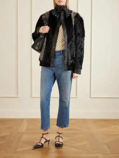 Valentino Garavani Leather-trimmed Shearling Jacket | Thumbnail 2 Valentino Garavani Leather-trimmed Shearling Jacket | Thumbnail 2