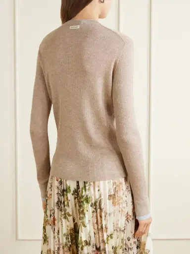 Acne Studios Kalet Layered Ribbed-knit Silk And Wool-blend Cardigan | Thumbnail 4 Acne Studios Kalet Layered Ribbed-knit Silk And Wool-blend Cardigan | Thumbnail 4