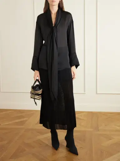 Balmain Knotted Silk Shirt | Thumbnail 2 Balmain Knotted Silk Shirt | Thumbnail 2