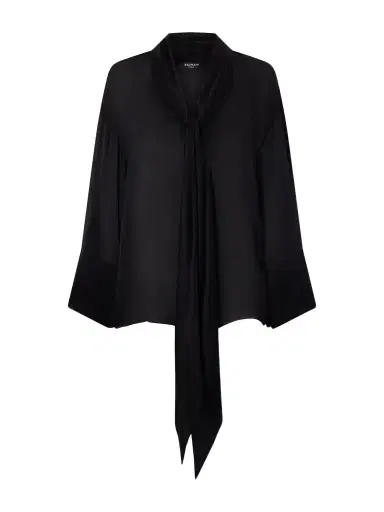 Balmain Knotted Silk Shirt | Thumbnail 1 Balmain Knotted Silk Shirt | Thumbnail 1