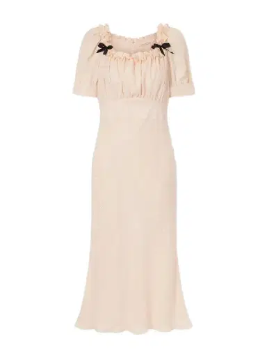 Alessandra Rich Ruffled Bow-embellished Silk-jacquard Midi Dress | Thumbnail 1 Alessandra Rich Ruffled Bow-embellished Silk-jacquard Midi Dress | Thumbnail 1