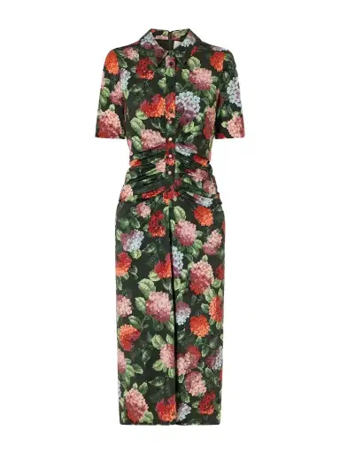 Carolina Herrera Floral-print Ruched Jersey Midi Dress | Thumbnail 1 Carolina Herrera Floral-print Ruched Jersey Midi Dress | Thumbnail 1