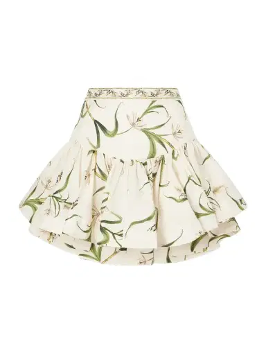 Agua by Agua Bendita Jacarina Ruffled Floral-printed Linen Mini Skirt | Thumbnail 1 Agua by Agua Bendita Jacarina Ruffled Floral-printed Linen Mini Skirt | Thumbnail 1