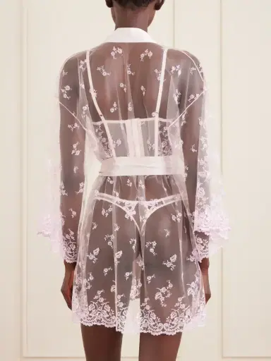 Kiki de Montparnasse Juliette Laced Silk Robe | Thumbnail 3 Kiki de Montparnasse Juliette Laced Silk Robe | Thumbnail 3