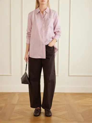 Burberry Logo-embroidered Striped Silk Shirt | Thumbnail 2 Burberry Logo-embroidered Striped Silk Shirt | Thumbnail 2