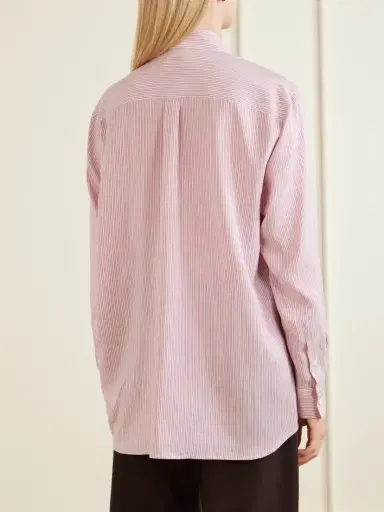 Burberry Logo-embroidered Striped Silk Shirt | Thumbnail 4 Burberry Logo-embroidered Striped Silk Shirt | Thumbnail 4