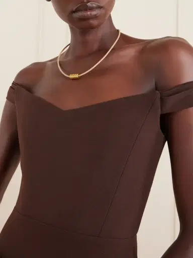 Déhanche Hollyhock Beaded Gold-toned Leather Necklace | Thumbnail 3 Déhanche Hollyhock Beaded Gold-toned Leather Necklace | Thumbnail 3