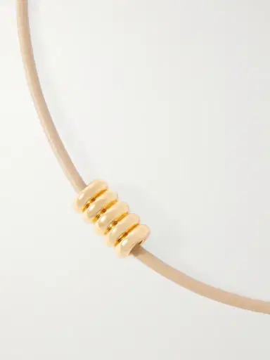 Déhanche Hollyhock Beaded Gold-toned Leather Necklace | Thumbnail 5 Déhanche Hollyhock Beaded Gold-toned Leather Necklace | Thumbnail 5