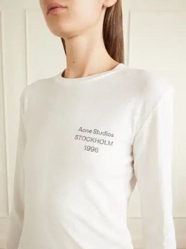 Acne Studios Logo-printed Distressed Cotton And Hemp-blend T-shirt | Thumbnail 5 Acne Studios Logo-printed Distressed Cotton And Hemp-blend T-shirt | Thumbnail 5