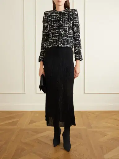 Balmain Cropped Embellished Metallic Tweed Jacket | Thumbnail 2 Balmain Cropped Embellished Metallic Tweed Jacket | Thumbnail 2