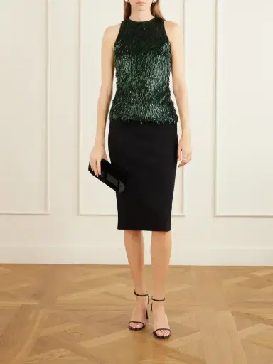Dima Ayad Sequin-embellished Jersey Blouse | Thumbnail 2 Dima Ayad Sequin-embellished Jersey Blouse | Thumbnail 2