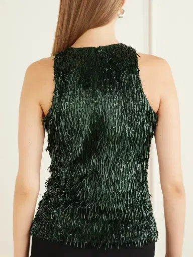 Dima Ayad Sequin-embellished Jersey Blouse | Thumbnail 3 Dima Ayad Sequin-embellished Jersey Blouse | Thumbnail 3