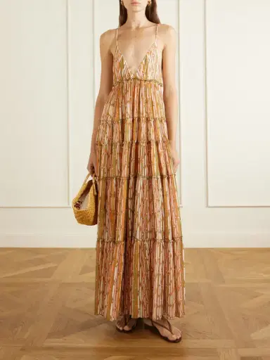 La DoubleJ Nymph Printed Ruffled Mesh Maxi Dress | Thumbnail 2 La DoubleJ Nymph Printed Ruffled Mesh Maxi Dress | Thumbnail 2