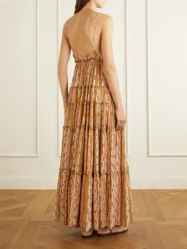 La DoubleJ Nymph Printed Ruffled Mesh Maxi Dress | Thumbnail 3 La DoubleJ Nymph Printed Ruffled Mesh Maxi Dress | Thumbnail 3