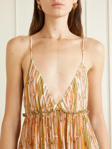 La DoubleJ Nymph Printed Ruffled Mesh Maxi Dress | Thumbnail 4 La DoubleJ Nymph Printed Ruffled Mesh Maxi Dress | Thumbnail 4