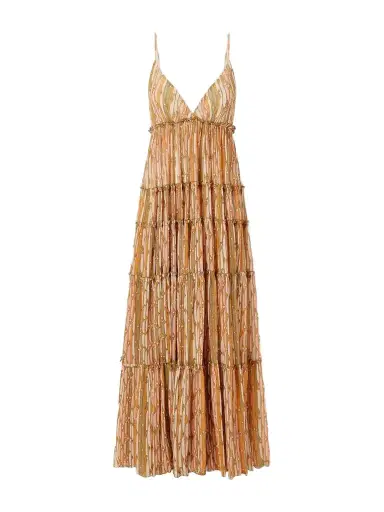 La DoubleJ Nymph Printed Ruffled Mesh Maxi Dress | Thumbnail 1 La DoubleJ Nymph Printed Ruffled Mesh Maxi Dress | Thumbnail 1