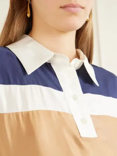 Sea Juliet Striped Satin Polo Shirt | Thumbnail 5 Sea Juliet Striped Satin Polo Shirt | Thumbnail 5