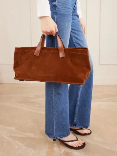 Staud Port Leather-trimmed Suede Tote | Thumbnail 2 Staud Port Leather-trimmed Suede Tote | Thumbnail 2