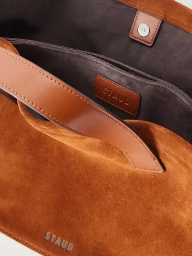 Staud Port Leather-trimmed Suede Tote | Thumbnail 6 Staud Port Leather-trimmed Suede Tote | Thumbnail 6
