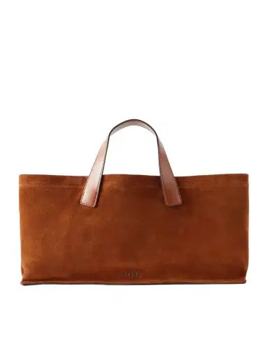 Staud Port Leather-trimmed Suede Tote | Thumbnail 1 Staud Port Leather-trimmed Suede Tote | Thumbnail 1