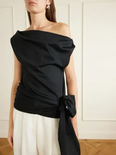 Proenza Schouler Zafira Bow-detail Cotton-jersey Blouse | Thumbnail 4 Proenza Schouler Zafira Bow-detail Cotton-jersey Blouse | Thumbnail 4