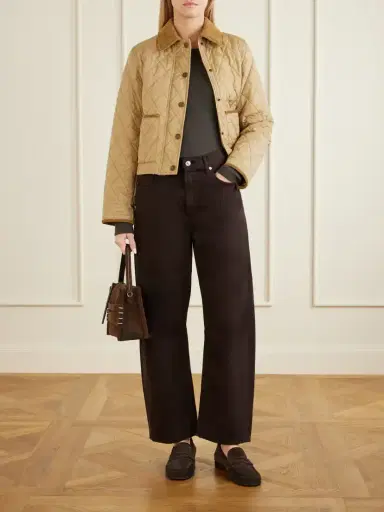 Burberry Cropped Corduroy-trimmed Quilted Shell Jacket | Thumbnail 2 Burberry Cropped Corduroy-trimmed Quilted Shell Jacket | Thumbnail 2