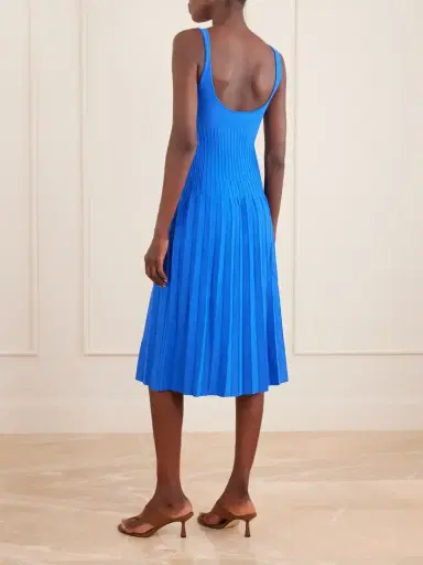 Staud Ellison Pleated Knitted Stretch-jersey Midi Dress | Thumbnail 3 Staud Ellison Pleated Knitted Stretch-jersey Midi Dress | Thumbnail 3