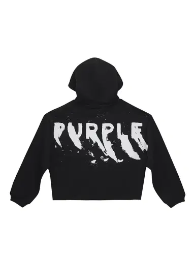 Purple Brand Little Boy's & Boy's Fleece Raw-Edge Hoodie - Black | Thumbnail 2 Purple Brand Little Boy's & Boy's Fleece Raw-Edge Hoodie - Black | Thumbnail 2