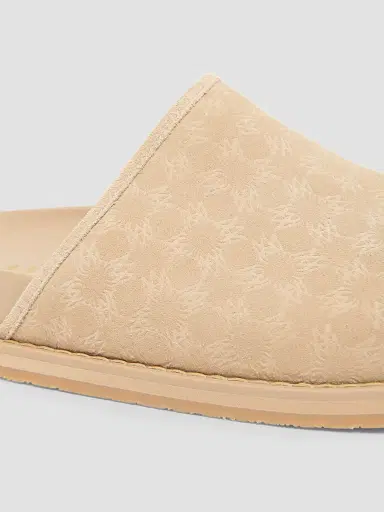 AMIRI Men's MA Monogram Suede Clogs - Tan | Thumbnail 3 AMIRI Men's MA Monogram Suede Clogs - Tan | Thumbnail 3