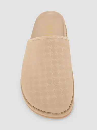 AMIRI Men's MA Monogram Suede Clogs - Tan | Thumbnail 4 AMIRI Men's MA Monogram Suede Clogs - Tan | Thumbnail 4