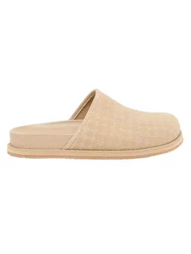 AMIRI Men's MA Monogram Suede Clogs - Tan | Thumbnail 1 AMIRI Men's MA Monogram Suede Clogs - Tan | Thumbnail 1