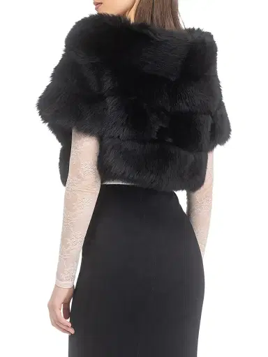 Gorski Women's Merinillo Shearling Lamb Capelet - Black - Size XL | Thumbnail 5 Gorski Women's Merinillo Shearling Lamb Capelet - Black - Size XL | Thumbnail 5