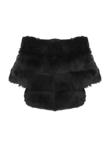 Gorski Women's Merinillo Shearling Lamb Capelet - Black - Size XL | Thumbnail 1 Gorski Women's Merinillo Shearling Lamb Capelet - Black - Size XL | Thumbnail 1