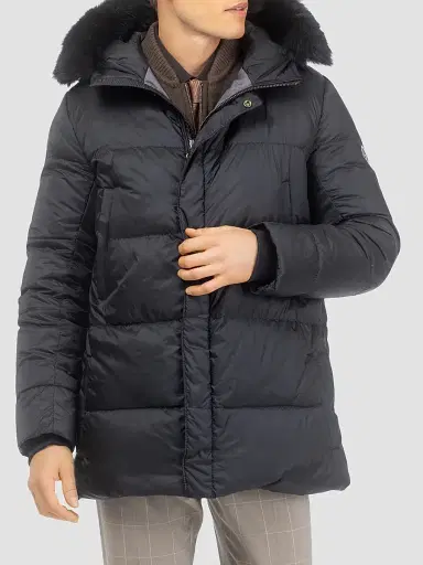 Gorski Men's Apres-Ski Parka with Detachable Toscana Lamb Hood Trim - Black Black - Size XL | Thumbnail 6 Gorski Men's Apres-Ski Parka with Detachable Toscana Lamb Hood Trim - Black Black - Size XL | Thumbnail 6