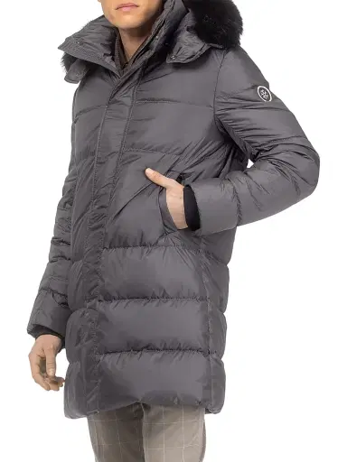 Gorski Men's Apres-Ski Parka with Detachable Toscana Lamb Hood Trim - Anthracite Black - Size XXL | Thumbnail 4 Gorski Men's Apres-Ski Parka with Detachable Toscana Lamb Hood Trim - Anthracite Black - Size XXL | Thumbnail 4