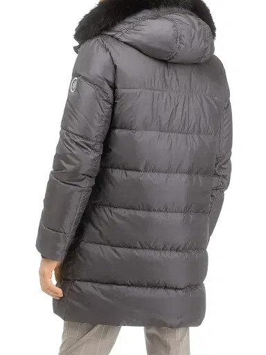 Gorski Men's Apres-Ski Parka with Detachable Toscana Lamb Hood Trim - Anthracite Black - Size XXL | Thumbnail 5 Gorski Men's Apres-Ski Parka with Detachable Toscana Lamb Hood Trim - Anthracite Black - Size XXL | Thumbnail 5