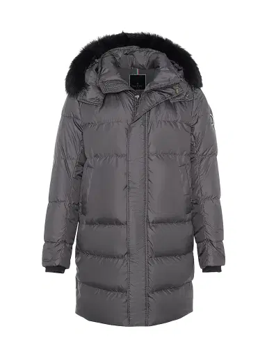 Gorski Men's Apres-Ski Parka with Detachable Toscana Lamb Hood Trim - Anthracite Black - Size XXL | Thumbnail 1 Gorski Men's Apres-Ski Parka with Detachable Toscana Lamb Hood Trim - Anthracite Black - Size XXL | Thumbnail 1