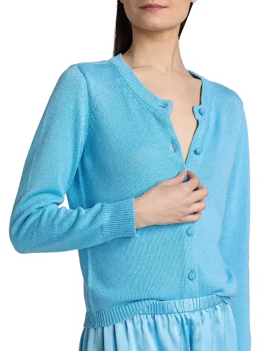 Cami NYC Women's Rufina Cotton-Blend Cardigan - Blue Grotto | Thumbnail 6 Cami NYC Women's Rufina Cotton-Blend Cardigan - Blue Grotto | Thumbnail 6