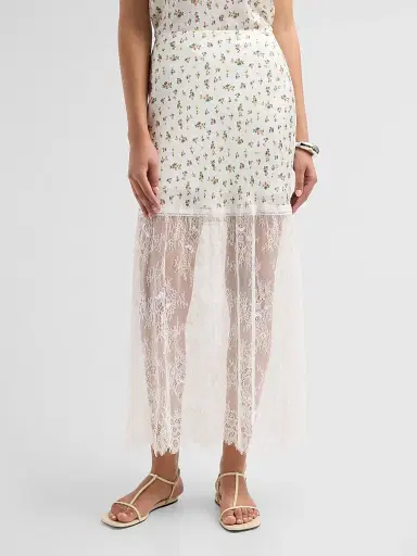 Cami NYC Women's Flo Lace-Trim Midi-Skirt - Fleurette Ditsy | Thumbnail 4 Cami NYC Women's Flo Lace-Trim Midi-Skirt - Fleurette Ditsy | Thumbnail 4
