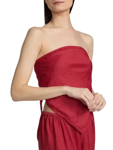 Cami NYC Women's Gael Strapless Linen Camisole - Huckleberry | Thumbnail 6 Cami NYC Women's Gael Strapless Linen Camisole - Huckleberry | Thumbnail 6