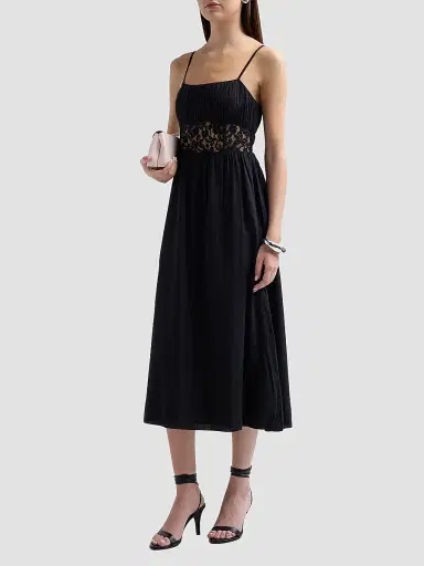 Cami NYC Women's Octavia Cotton Midi Dress - Black | Thumbnail 4 Cami NYC Women's Octavia Cotton Midi Dress - Black | Thumbnail 4