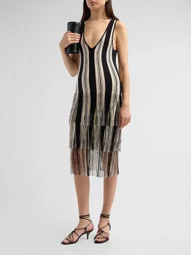 Toccin Women's Finley Cotton-Blend Stripe Fringe Minidress - Jet Natural Stripe | Thumbnail 2 Toccin Women's Finley Cotton-Blend Stripe Fringe Minidress - Jet Natural Stripe | Thumbnail 2